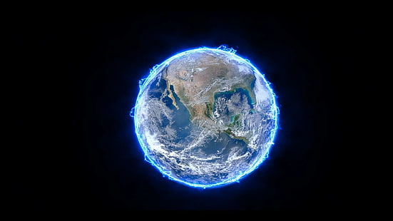 Erde, elektrisch, Elektrizität, Energie, Planet, HD-Hintergrundbild HD wallpaper