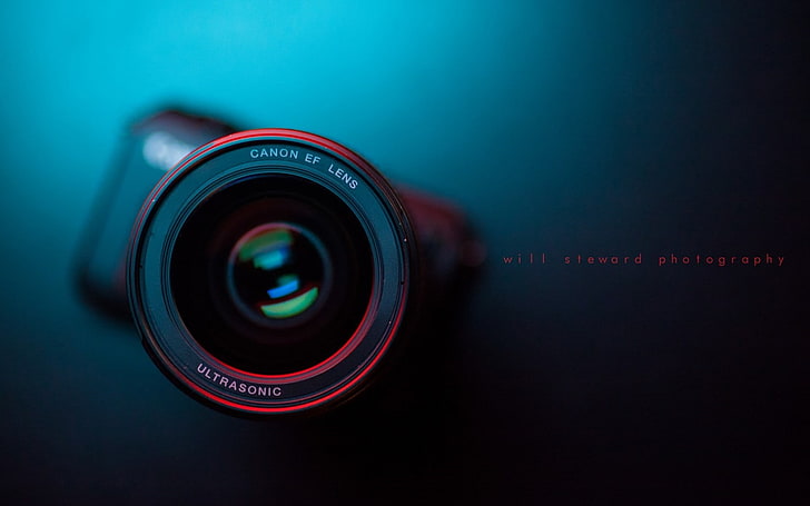 Canon Lens Camera-Wysokiej jakości tapeta, czarno-czerwony aparat Canon DSLR, Tapety HD