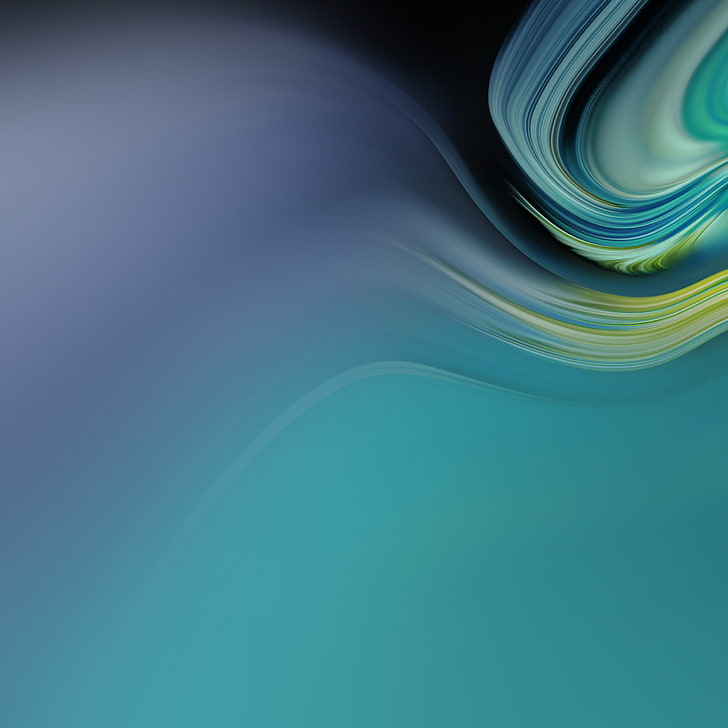 Waves, Gradient, Teal, Turquoise, Samsung Galaxy Tab S4, Stock, HD, HD wallpaper