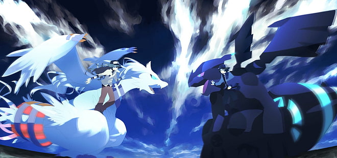 Pokémon, Pokemon: Schwarz und Weiß, Reshiram (Pokémon), Zekrom (Pokemon), HD-Hintergrundbild HD wallpaper