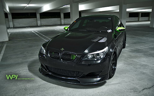 BMW E60 M5 modificata, berlina nera BMW, modificata, automobili, Sfondo HD HD wallpaper