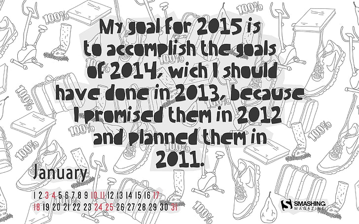 New Year Resolutions-January 2015 Calendar Wallpap.., HD wallpaper