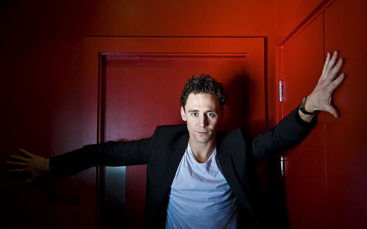 blazer preto masculino, tom hiddleston, ator, sessão de fotos, jaqueta, HD papel de parede