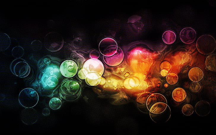círculos, reflejos, multicolor, sombra, Fondo de pantalla HD