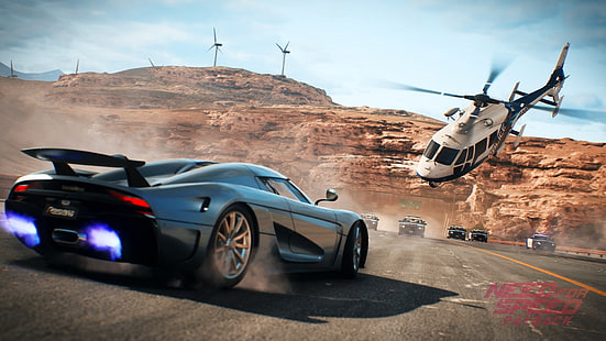 Need for Speed Payback, Car, Helicopter, Koenigsegg, Koenigsegg Regera, Need For Speed, Supercar, HD wallpaper HD wallpaper