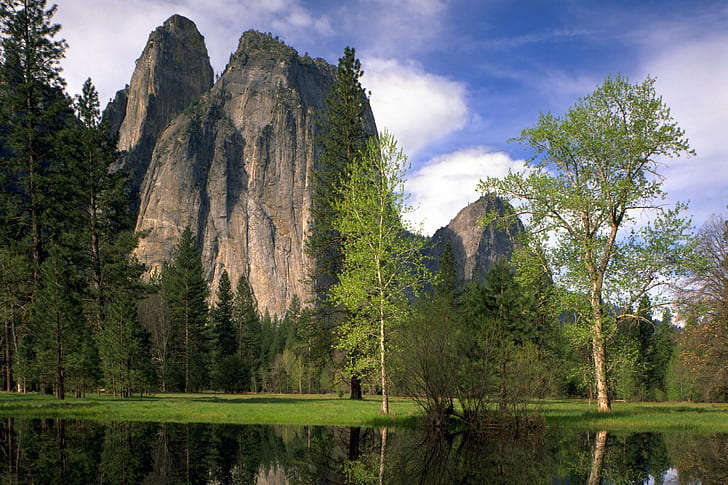 Cristal See, Natur, Seen, Berge, Wälder, 3d und Zusammenfassung, HD-Hintergrundbild