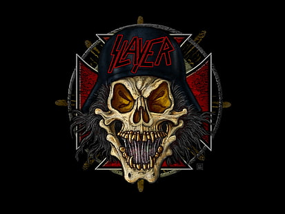 Grup ağır Slayer eğlence müzik HD sanat, müzik, logo, metal, bant, ağır, kafatası, HD masaüstü duvar kağıdı HD wallpaper