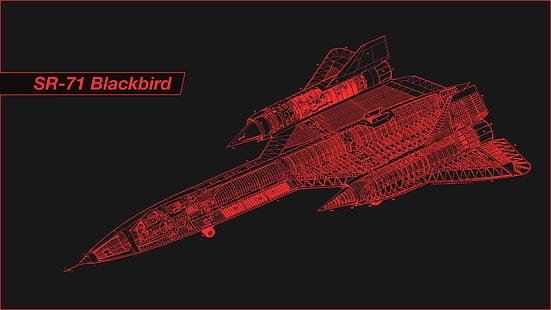 Lockheed SR-71 Blackbird, чертежи, минимализъм, прост фон, червен, HD тапет HD wallpaper