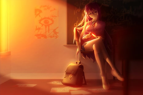 Doki Doki Literature Club, Yuri (Doki Doki Literature Club), Anime-Mädchen, HD-Hintergrundbild HD wallpaper