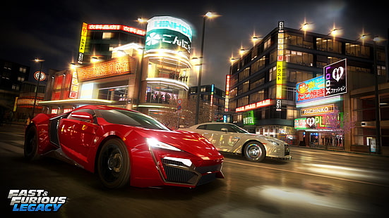 röd sportbil, Fast and Furious, Fast & Furious: Legacy, videospel, iOS, bil, HD tapet HD wallpaper