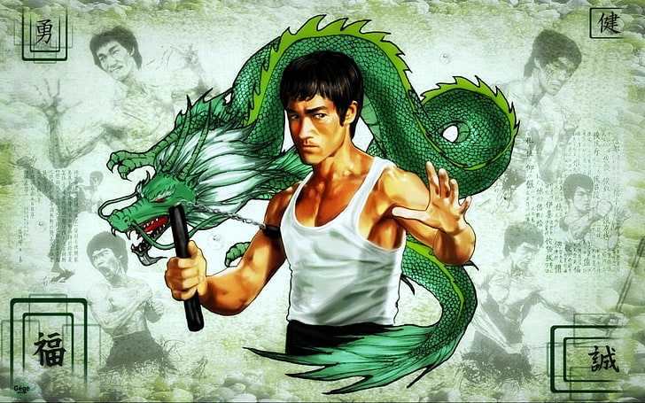 Bruce Lee illustration, Bruce Lee, HD tapet