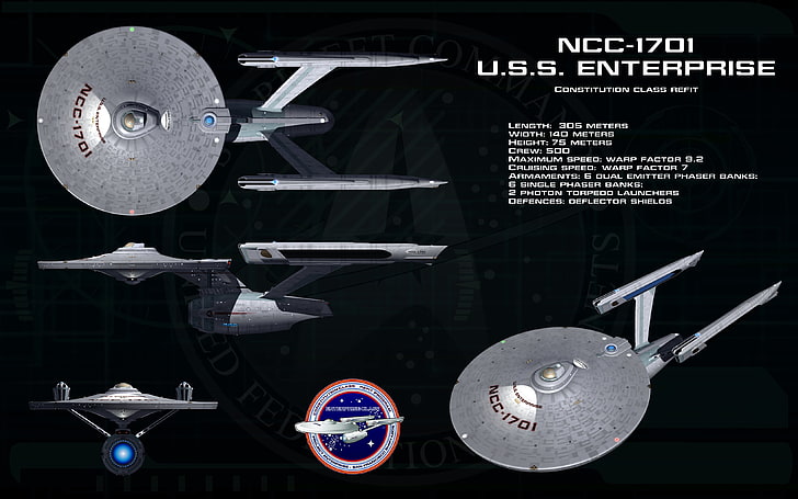 Star Trek NCC-1701 U.S.S.Энтерпрайз, Star Trek, USS Enterprise (космический корабль), HD обои