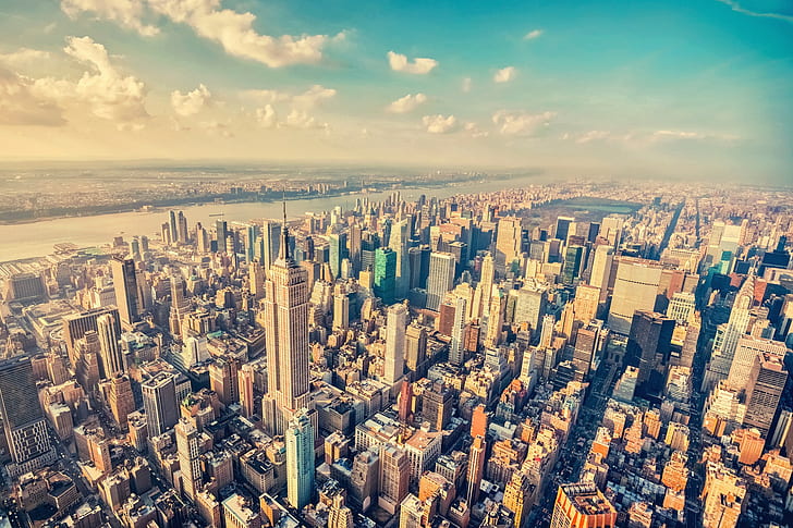뉴욕, 맨해튼, 뉴욕, 맨해튼, 도시, 건물, 건축, HD 배경 화면