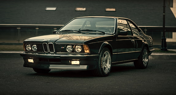 BMW Serie M coupé nera, BMW, nera, E24, CSi, M635, Sfondo HD HD wallpaper