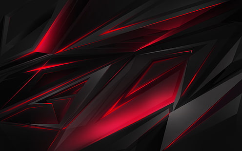 مجردة ، أسود ، كسورية ، خطوط ، أحمر، خلفية HD HD wallpaper