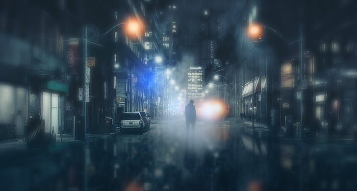 Nightscape, Urban, City life, HD, HD wallpaper