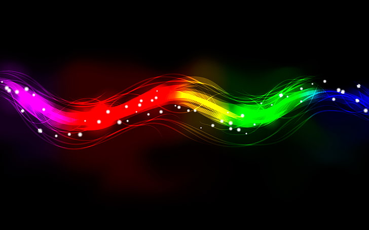 abstract, colorful, black background, digital art, HD wallpaper