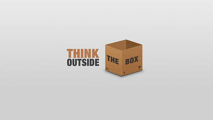 Think Outside The Box, side, 3d and abstract, HD wallpaper