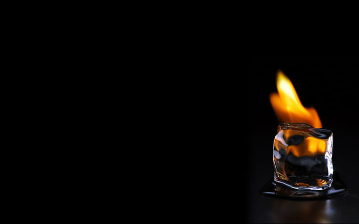 Feuer, Eiswürfel, HD-Hintergrundbild