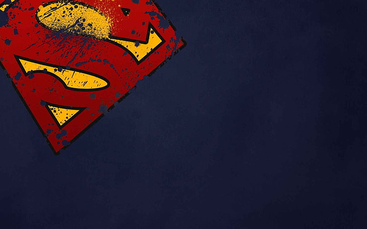 niebiesko-czerwona poduszka z nadrukowanym logo Supermana, Superman, logo, Tapety HD