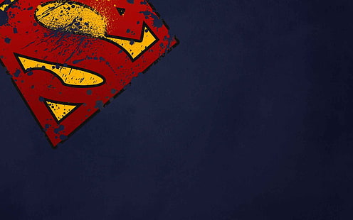 cojín azul y rojo con logo estampado de Superman, Superman, logo, Fondo de pantalla HD HD wallpaper