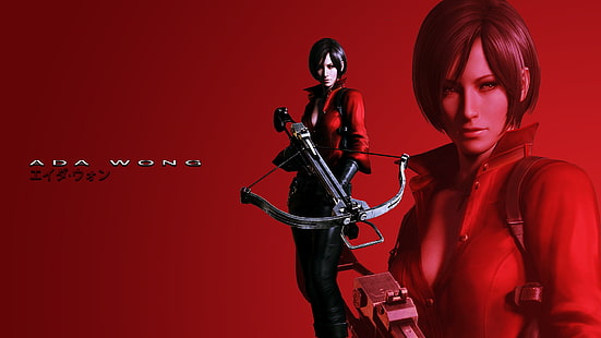 Ada Wong, fundo vermelho, Resident evil, Resident Evil 6, Ada Wong, HD papel de parede HD wallpaper