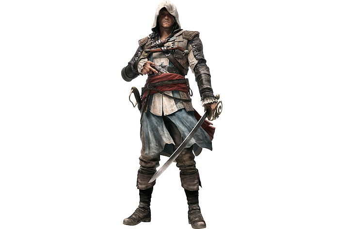 Иллюстрация персонажа Assassin's Creed, пират, ассасин, Эдвард Кенуэй, Assassin's Creed IV: черный флаг, HD обои