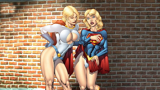 Supergirl Powergirl DC Cleavage HD, desenho animado / história em quadrinhos, dc, supergirl, decote, powergirl, HD papel de parede HD wallpaper