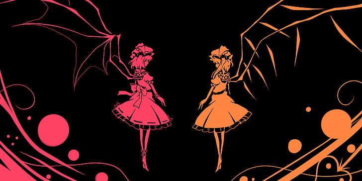 Anime, Touhou, Flandre Scarlet, Remilia Scarlet, HD wallpaper