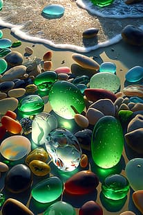naturaleza, isla de piedra, piedra de colores, Fondo de pantalla HD HD wallpaper