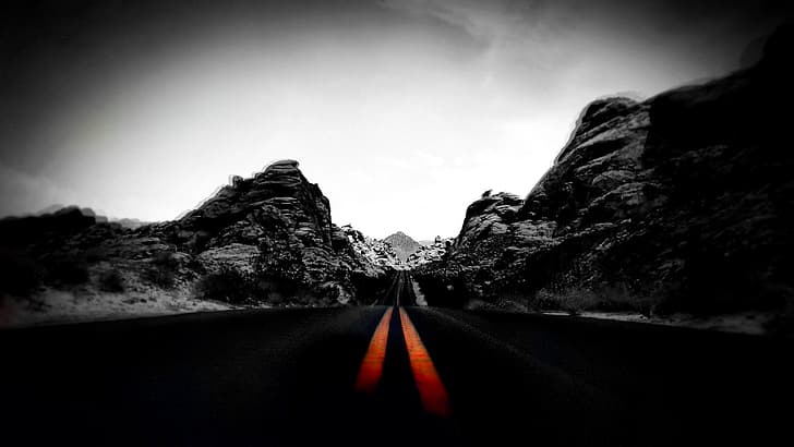 road, Route 66, Grand Canyon, Lonely Rider, HD wallpaper