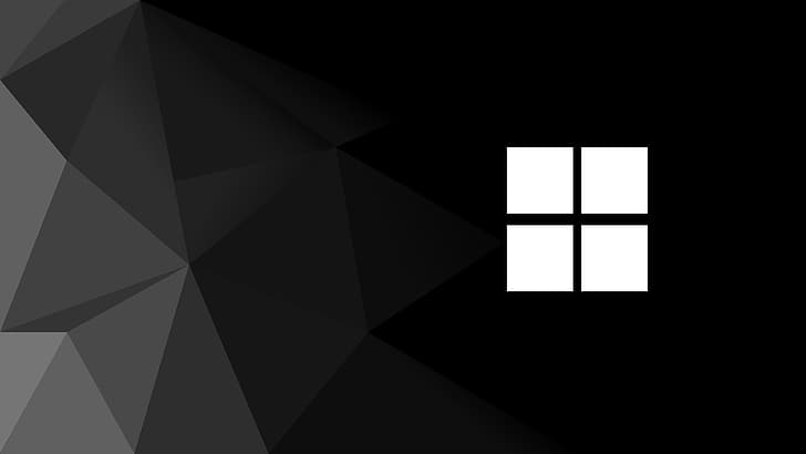 windows 11, dégradé, art polygonal, minimalisme, Fond d'écran HD