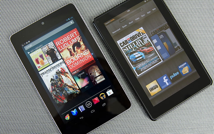 Google Nexus 7 Tablet PC HD Обои для рабочего стола 07, два черных планшетных компьютера, HD обои