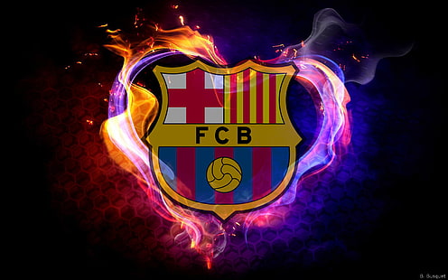 Futebol, FC Barcelona, ​​Emblema, Logotipo, HD papel de parede HD wallpaper