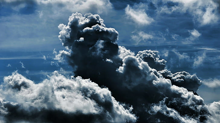 sztuka cyfrowa, niebo, burza, Tapety HD