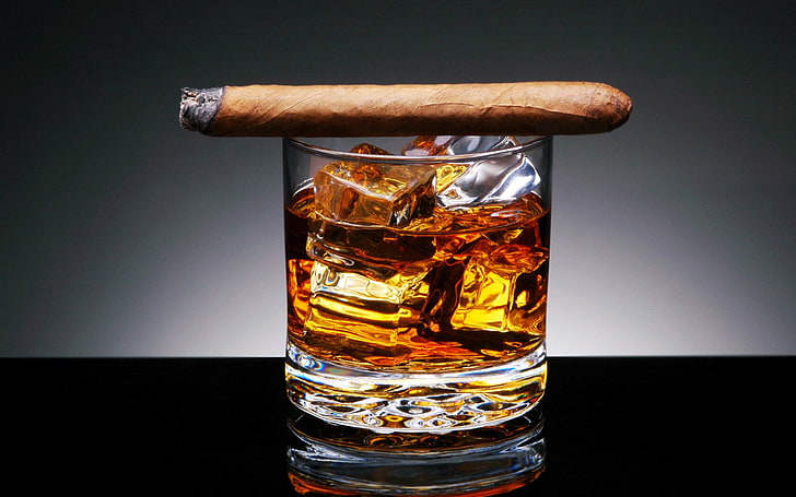 sigari, whisky, Sfondo HD