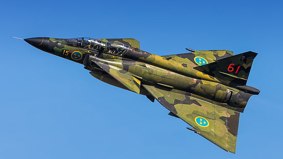 Jet Fighters, Saab 37 Viggen, Pesawat, Jet Fighter, Warplane, Wallpaper HD HD wallpaper
