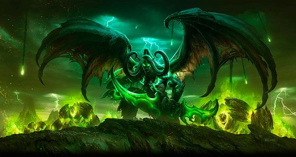 Иллидан, World of Warcraft: Легион, Иллидан Ярость Бури, демон, World of Warcraft, видеоигры, Легион World of Warcraft, HD обои HD wallpaper
