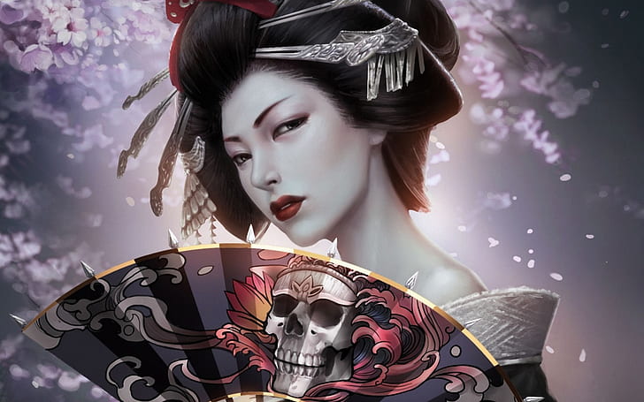 cool, geisha, japanese girl, HD wallpaper