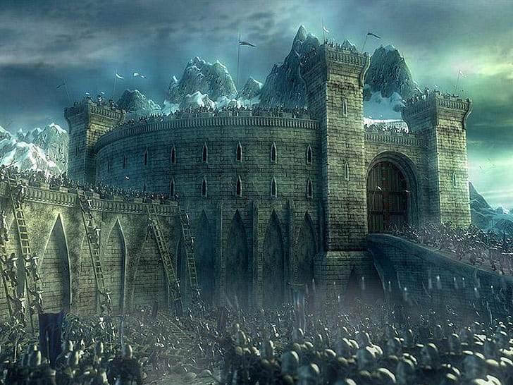 крепост замък Хелмс Deep Abstract Fantasy HD Art, Castle, Fortress, lord of the ring, lotr, HD тапет