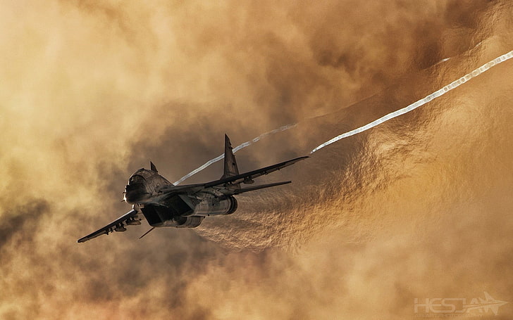 pesawat abu-abu dan hitam, mig-29, Mikoyan MiG-29, pesawat, pesawat militer, jet fighter, Wallpaper HD