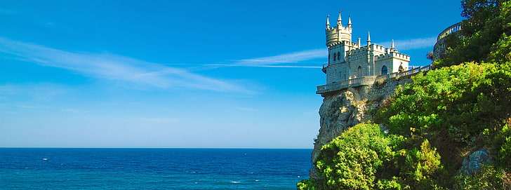 Cliff Top Castle Swallows Nest Crimea, white castle, Europe, Others, Castle, Nest, Cliff, Crimea, swallow's nest, HD wallpaper