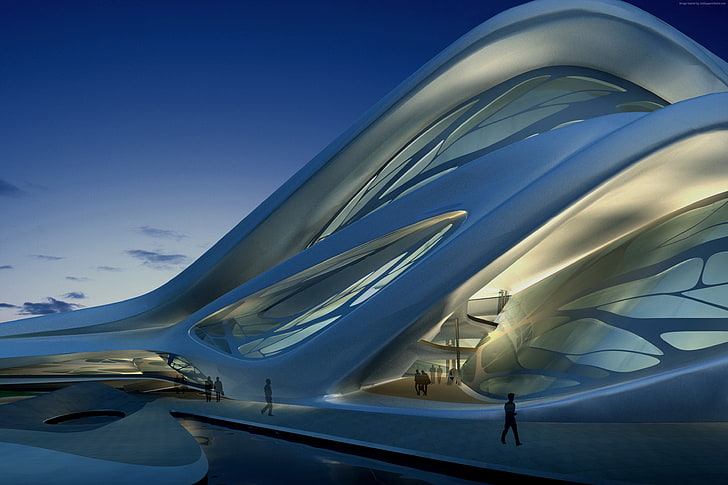 Tourismus, VAE, Stahl, Reisen, Glas, Abu Dhabi Performing Arts Center, HD-Hintergrundbild