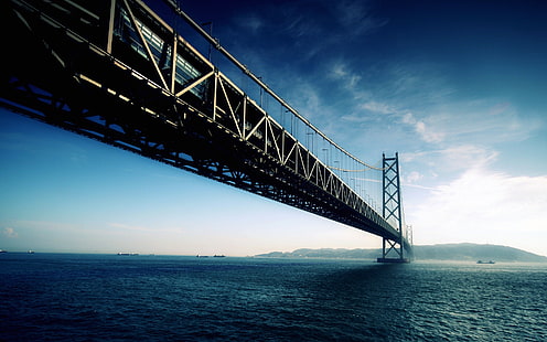 Akashi Kaikyo Bridge Japan, Brücke, Japan, Akashi, Kaikyo, HD-Hintergrundbild HD wallpaper