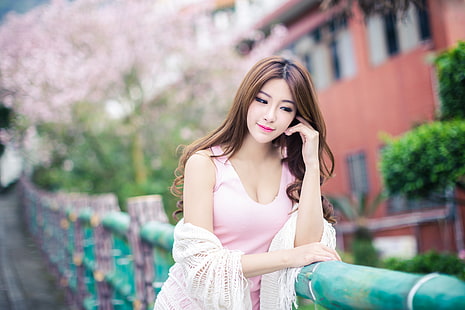 Asia, wanita, berambut cokelat, Wallpaper HD HD wallpaper