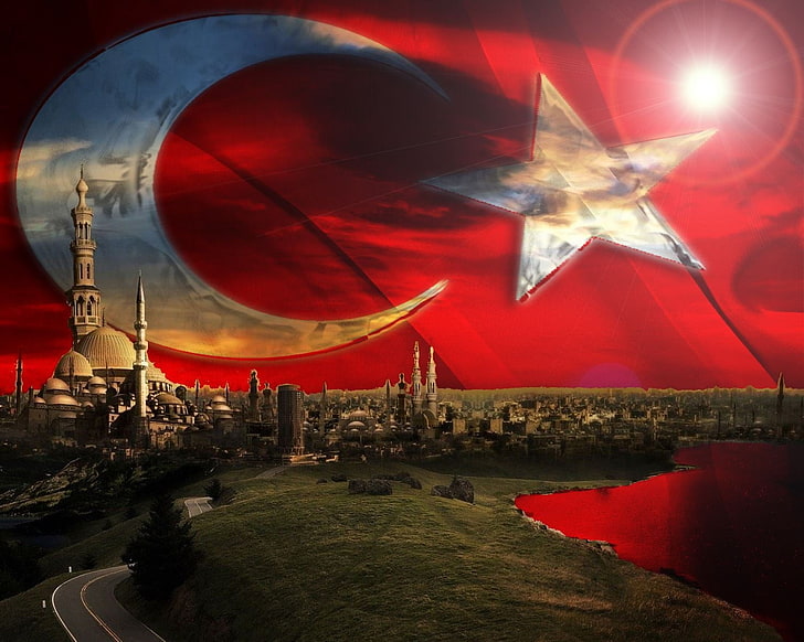 Turchia, turco, bandiera, Sfondo HD
