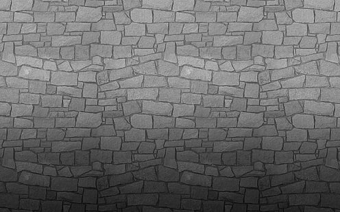 ilustração de tijolos cinza, tijolos, textura, padrão, monocromático, HD papel de parede HD wallpaper