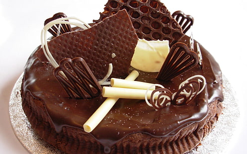 torta, cibo, torta al cioccolato, cioccolato, Sfondo HD HD wallpaper