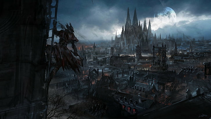 لعبة فيديو ، Bloodborne ، City ، Fantasy، خلفية HD