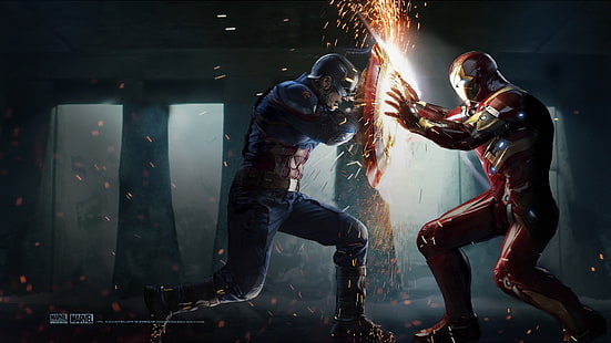 Capitão América, Capitão América: Guerra Civil, Homem de Ferro, HD papel de parede HD wallpaper